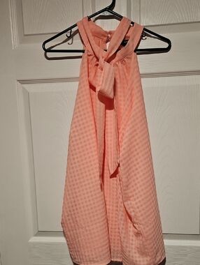 Torrid Pink Tie-Neck Halter Blouse